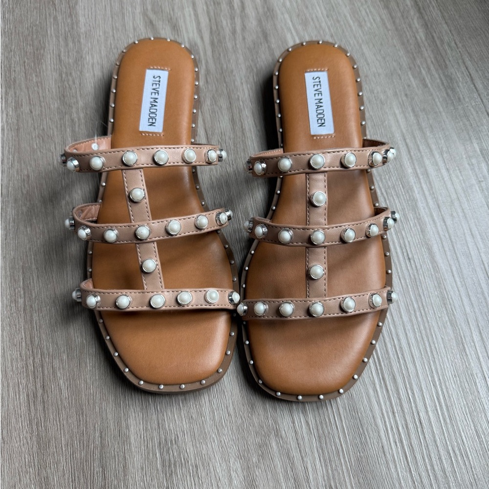 Steve Madden Brown Studded Women's Sandals
